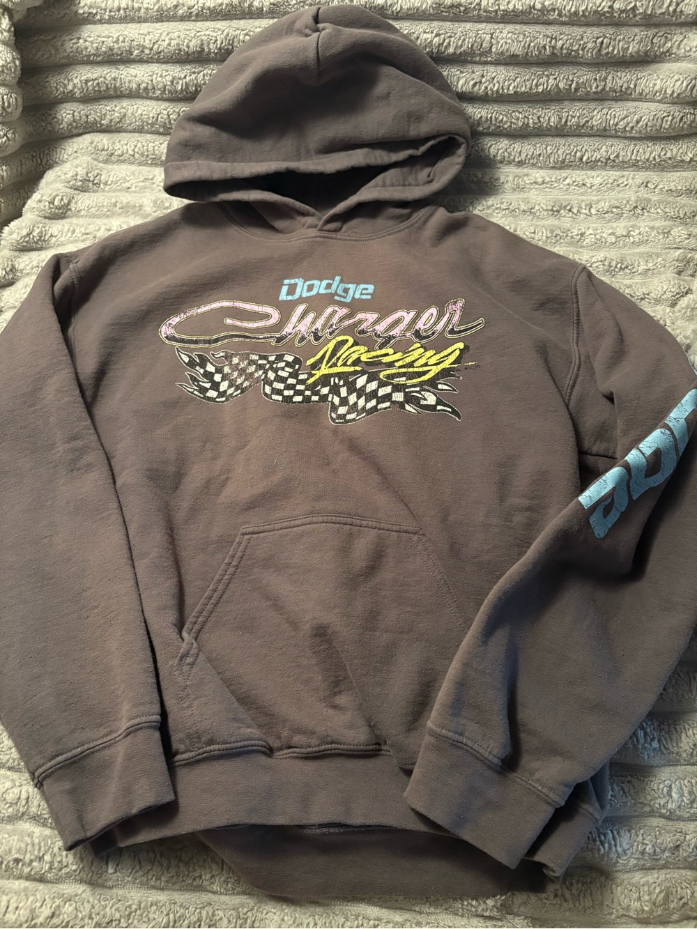 Dodge Charger Racing Gray Hoodie - Women's
